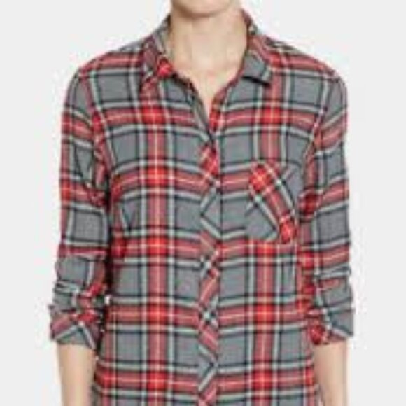 KUT from the Kloth Long Sleeve Plaid Flannel Button Down Shirt - Picture 10 of 13
